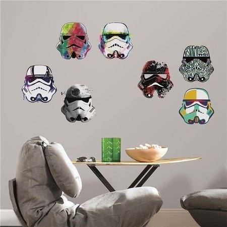 ROOMMATES Roommates RMK3591SCS Star Wars Artistic Storm Trooper Heads Peel & Stick Wall Decals RMK3591SCS